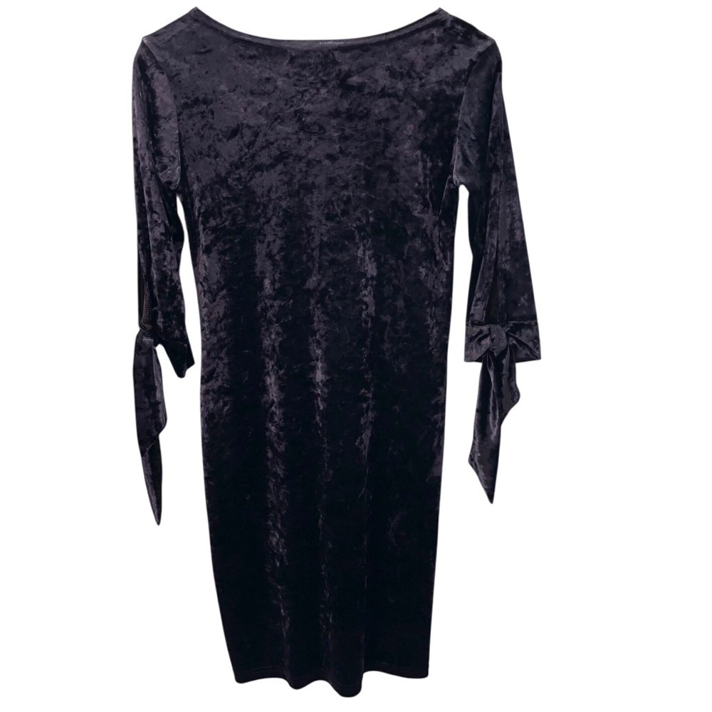 Vtg 90's Y2K Whimsigoth Fairycore Plum Purple Sz S Crushed Velvet Dress Party - Picture 5 of 8